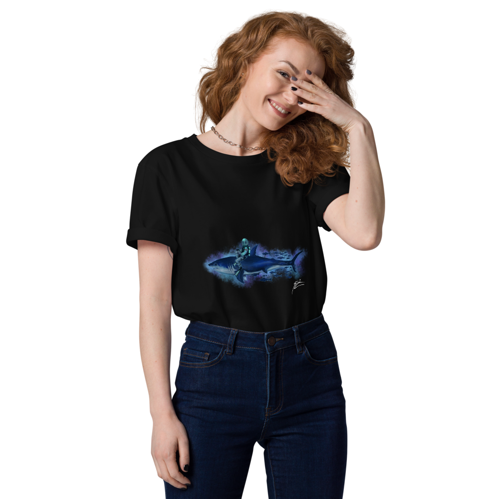 Shark Rider - Black Unisex T-Shirt