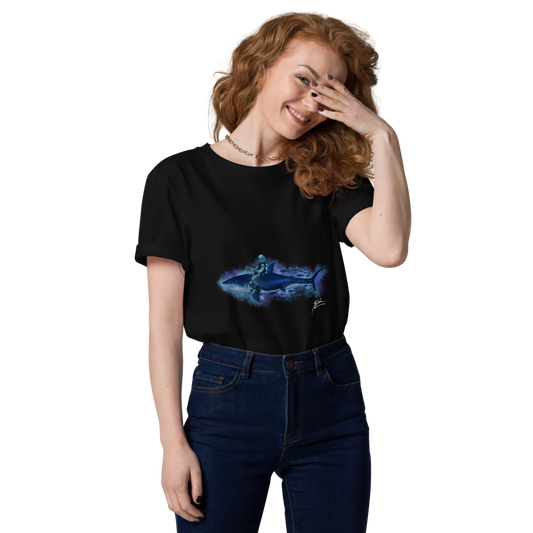 Shark Rider - Black Unisex T-Shirt