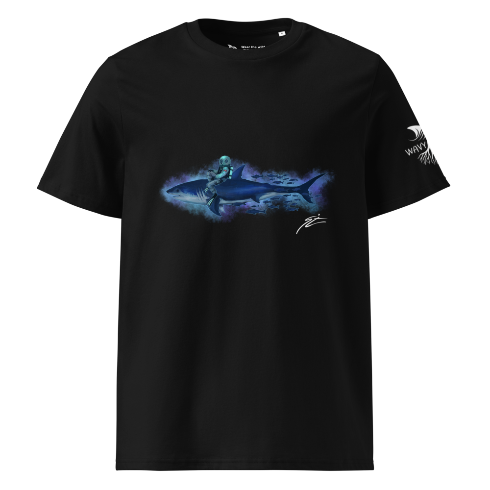 Shark Rider - Black Unisex T-Shirt