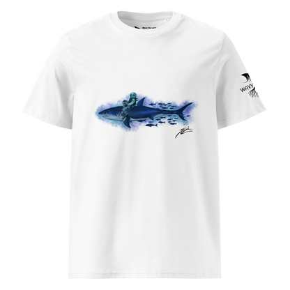 Shark Rider - Weißes Unisex-T-Shirt